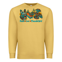 Antique Gold peace love thunderbird Premium Sweatshirt - OliviaCreatesArt