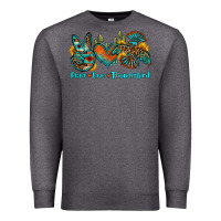Charcoal Heather peace love thunderbird Premium Sweatshirt - OliviaCreatesArt