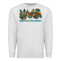 Oatmeal Heather peace love thunderbird Premium Sweatshirt - OliviaCreatesArt