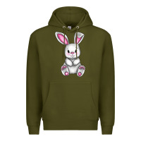Army Green Cute bunny Easter Premium Hoodie - CowGirlArtShop
