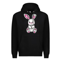 Black Cute bunny Easter Premium Hoodie - CowGirlArtShop