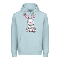 Blue Mist Cute bunny Easter Premium Hoodie - CowGirlArtShop