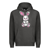 Charcoal Heather Cute bunny Easter Premium Hoodie - CowGirlArtShop