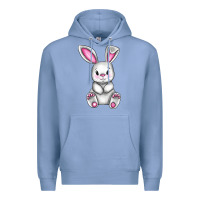 Colony Blue Cute bunny Easter Premium Hoodie - CowGirlArtShop