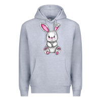 Heather Grey Cute bunny Easter Premium Hoodie - CowGirlArtShop