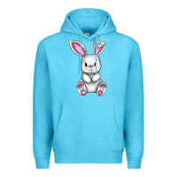 Ocean Blue Cute bunny Easter Premium Hoodie - CowGirlArtShop