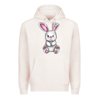 Pale Pink Cute bunny Easter Premium Hoodie - CowGirlArtShop