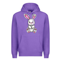 Purple Cute bunny Easter Premium Hoodie - CowGirlArtShop