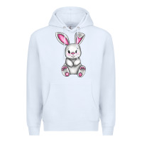 White Cute bunny Easter Premium Hoodie - CowGirlArtShop
