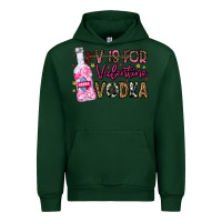 Forest Green V is For Valentine Vodka Urban Hoodie - CowhideDigitalArt