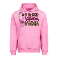 Fuchsia Pink V is For Valentine Vodka Urban Hoodie - CowhideDigitalArt
