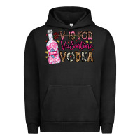 Pigment Black V is For Valentine Vodka Urban Hoodie - CowhideDigitalArt