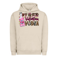 Pigment French Oak V is For Valentine Vodka Urban Hoodie - CowhideDigitalArt