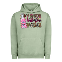 Pigment Oil Green V is For Valentine Vodka Urban Hoodie - CowhideDigitalArt
