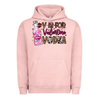Pigment Salmon V is For Valentine Vodka Urban Hoodie - CowhideDigitalArt
