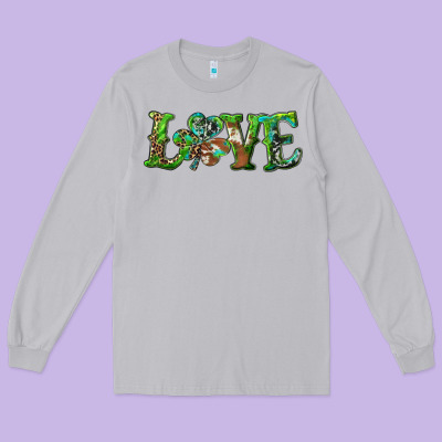 Love With Shamrock Long Sleeve Tee Designed By Ranaportraitstore