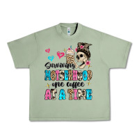 Oil Green surviving motherhood one coffee at a time Urban Heavy Tee - MaliasSmallBusiness