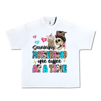White surviving motherhood one coffee at a time Urban Heavy Tee - MaliasSmallBusiness