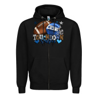 Black Touchdown season American Football blue team color Zipper Hoodie - HowdyJamesFarm
