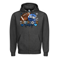 Charcoal Heather Touchdown season American Football blue team color Zipper Hoodie - HowdyJamesFarm