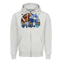 Dove Grey Touchdown season American Football blue team color Zipper Hoodie - HowdyJamesFarm