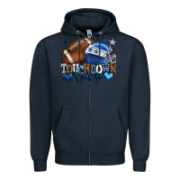 Navy Touchdown season American Football blue team color Zipper Hoodie - HowdyJamesFarm