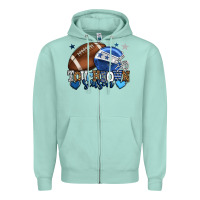 Seafoam Touchdown season American Football blue team color Zipper Hoodie - HowdyJamesFarm