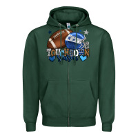 Sports Green Touchdown season American Football blue team color Zipper Hoodie - HowdyJamesFarm