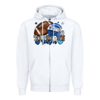 White Touchdown season American Football blue team color Zipper Hoodie - HowdyJamesFarm