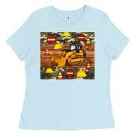 Baby Blue bulldozer camouflage tumbler Ladies Tee - Artiststas