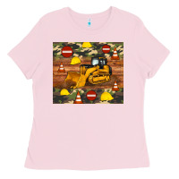 Bubblegum Pink bulldozer camouflage tumbler Ladies Tee - Artiststas