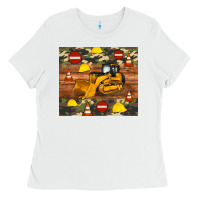 White bulldozer camouflage tumbler Ladies Tee - Artiststas