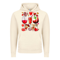 Vintage Artic valentines day wine glasses Vintage Hoodie - NancyCooperArtShop