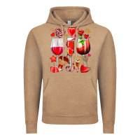 Vintage Coffee valentines day wine glasses Vintage Hoodie - NancyCooperArtShop