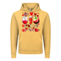 Vintage Mustard valentines day wine glasses Vintage Hoodie - NancyCooperArtShop