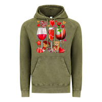 Vintage Olive valentines day wine glasses Vintage Hoodie - NancyCooperArtShop