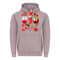 Vintage Zinc valentines day wine glasses Vintage Hoodie - NancyCooperArtShop