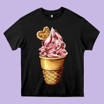 Ice Cream Fast Food Heavy Core Tee Designed By Adodesignshop