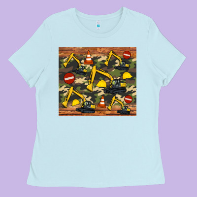 Excavator Camouflage Ladies Tee Designed By Artiststas