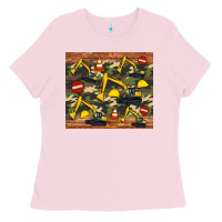 Bubblegum Pink excavator camouflage Ladies Tee - Artiststas