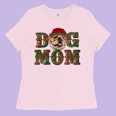 Christmas English Bulldog Mom Ladies Tee Designed By Ranaportraitstore