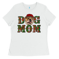 White Christmas English Bulldog Mom Ladies Tee - RanaPortraitStore