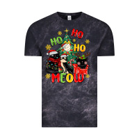 Cloud Black ho ho ho meow Vintage Tee - MaliasSmallBusiness