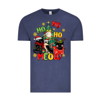 Vintage Denim ho ho ho meow Vintage Tee - MaliasSmallBusiness