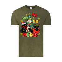 Vintage Olive ho ho ho meow Vintage Tee - MaliasSmallBusiness