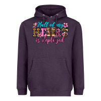Plum half of my haert is deployed olivia Heavyweight Hoodie - OliviaCreatesArt