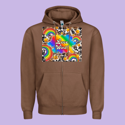 Love Wins Zipper Hoodie Designed By Tumblerdesignbyshophia