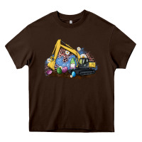 Chocolate Brown easter excavator gnome egg leopard Heavy Core Tee - Artiststas