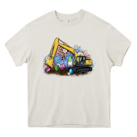 Cream easter excavator gnome egg leopard Heavy Core Tee - Artiststas