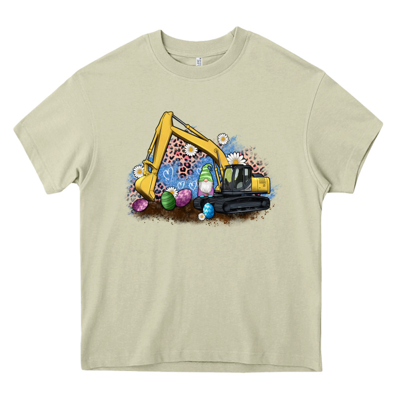 Easter Excavator Gnome Egg Leopard Heavy Core Tee by Artiststas | Teevron